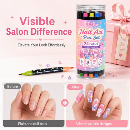 💅 24 väriä, kaksipäiset kynät – luo ammattimaiset kynnet helposti! 50% alennus – tilaa nyt! 💥✨