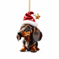 Christmas Dachshund Acrylic Hanging Ornament