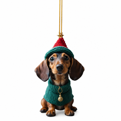Christmas Dachshund Acrylic Hanging Ornament
