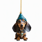 Christmas Dachshund Acrylic Hanging Ornament