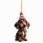 Christmas Dachshund Acrylic Hanging Ornament