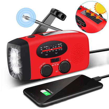 Mini Portable Multifunctional Solar-powered Hand Crank Radio